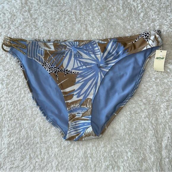 Aerie Patterned Gold Glitter Bikini Bottoms XL NEW - Picture 1 of 5